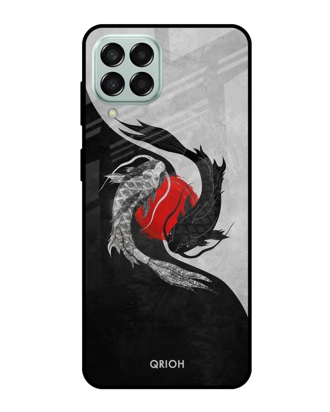 Shop Japanese Art Printed Premium Glass Cover For  M53 5G(Impact Resistant, Matte Finish)-Back