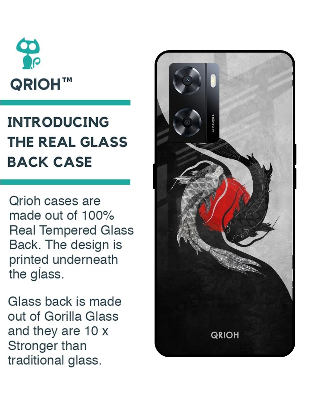 Shop Japanese Art Printed Premium Glass Cover for Oppo A57 4G (Shock Proof, Scratch Resistant)-Back