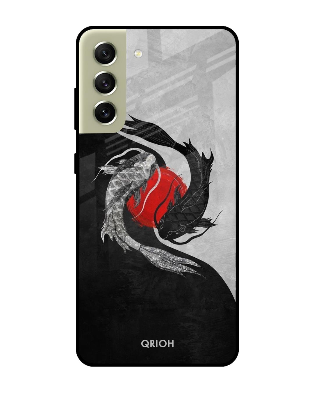 Shop Japanese Art Printed Premium Glass Cover For  S21 FE 5G(Impact Resistant-Back