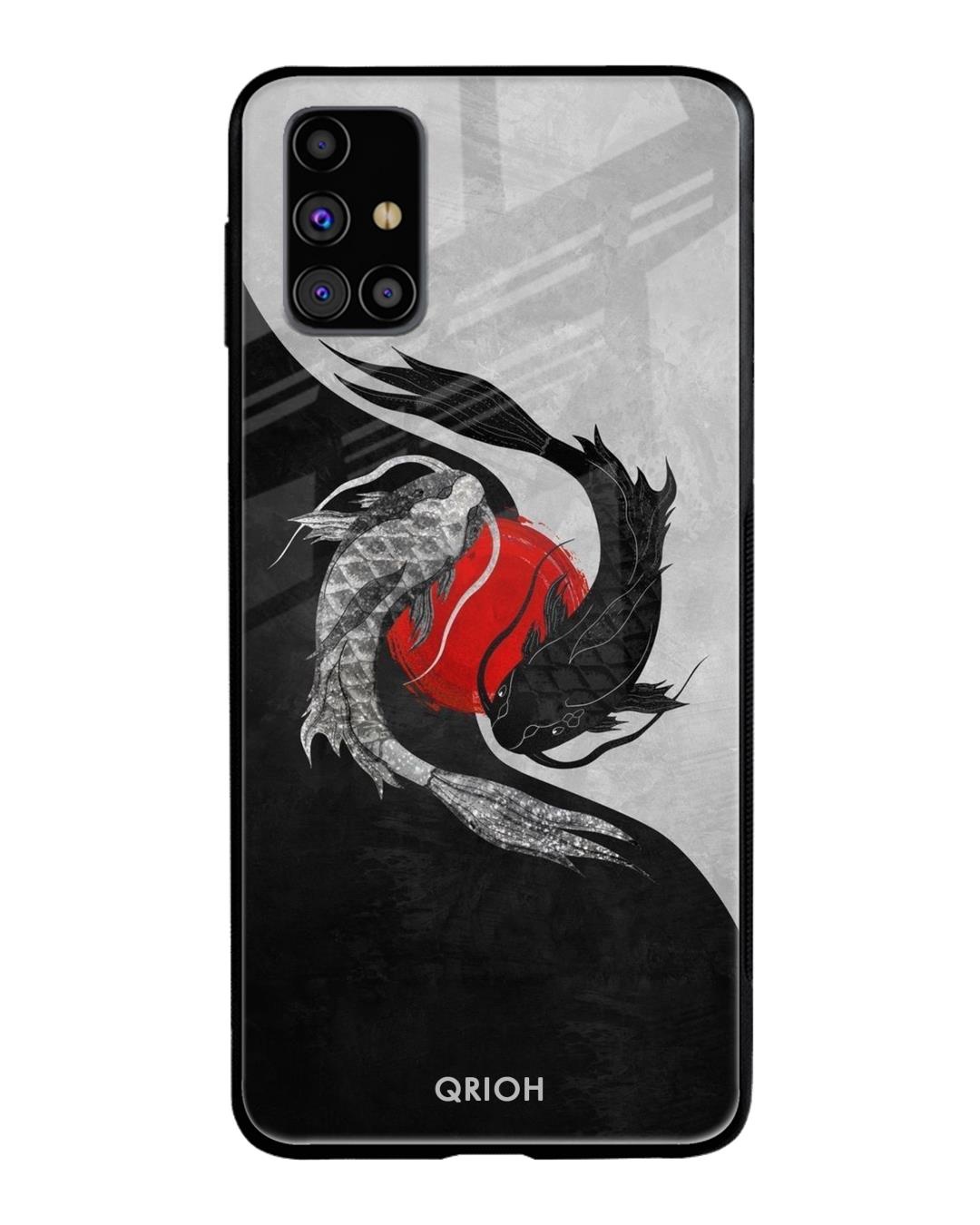 Shop Japanese Art Printed Premium Glass Cover For Samsung Galaxy M31s(Impact Resistant, Matte Finish)-Front
