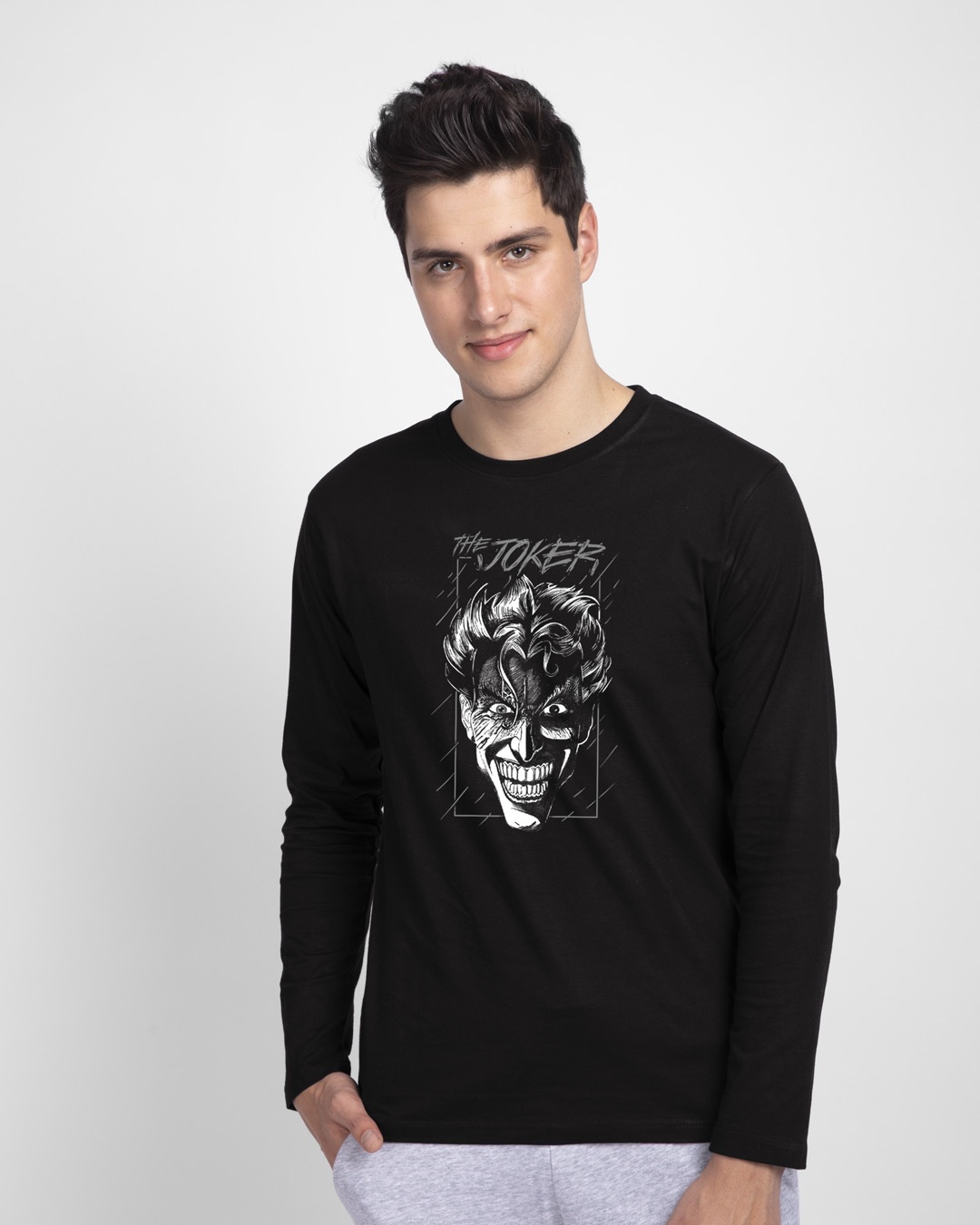 Shop Joker Stare Glow In Dark Full Sleeve T-Shirt (BML) -Back