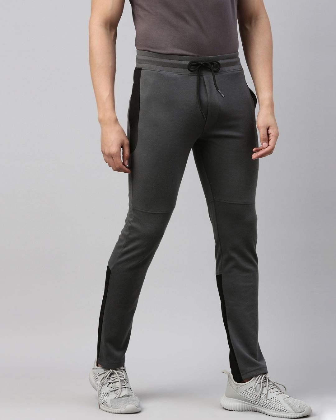 Shop Men Grey Solid Regular Fit Track Pant-Full