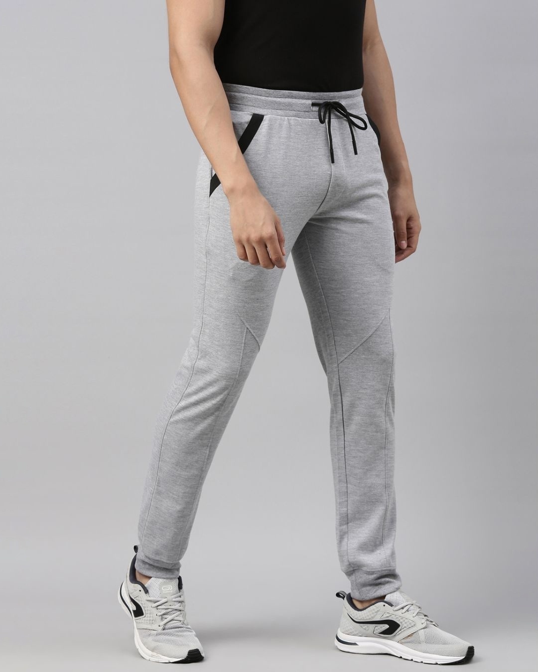 Shop Men Grey Solid Regular Fit Track Pant-Full