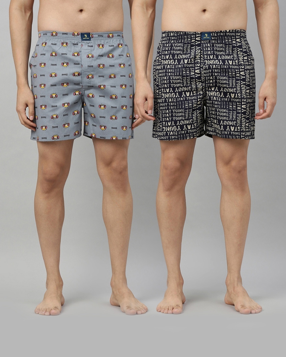 Shop Men's Printed Boxer (Pack Of 2)-Front