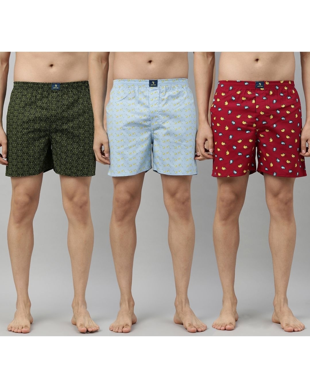 Shop Men's Printed Boxer (Pack Of 3)-Front