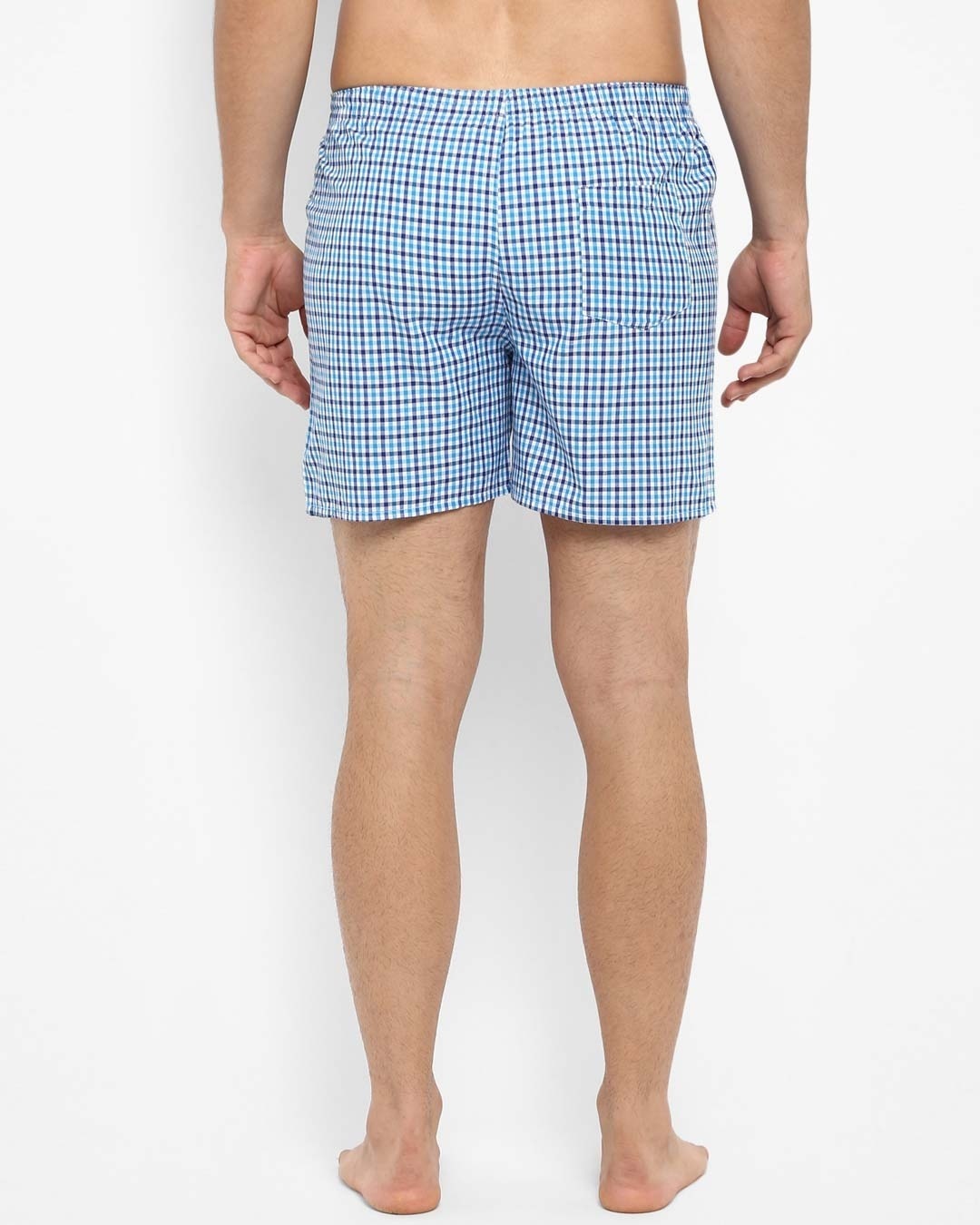Shop | White And Blue Checked Boxers