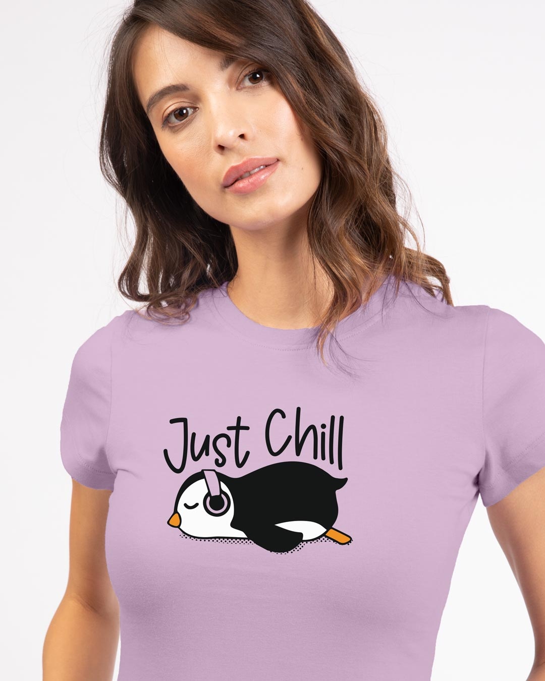 Shop Just Chill-penguin Half Sleeve T-Shirt-Back