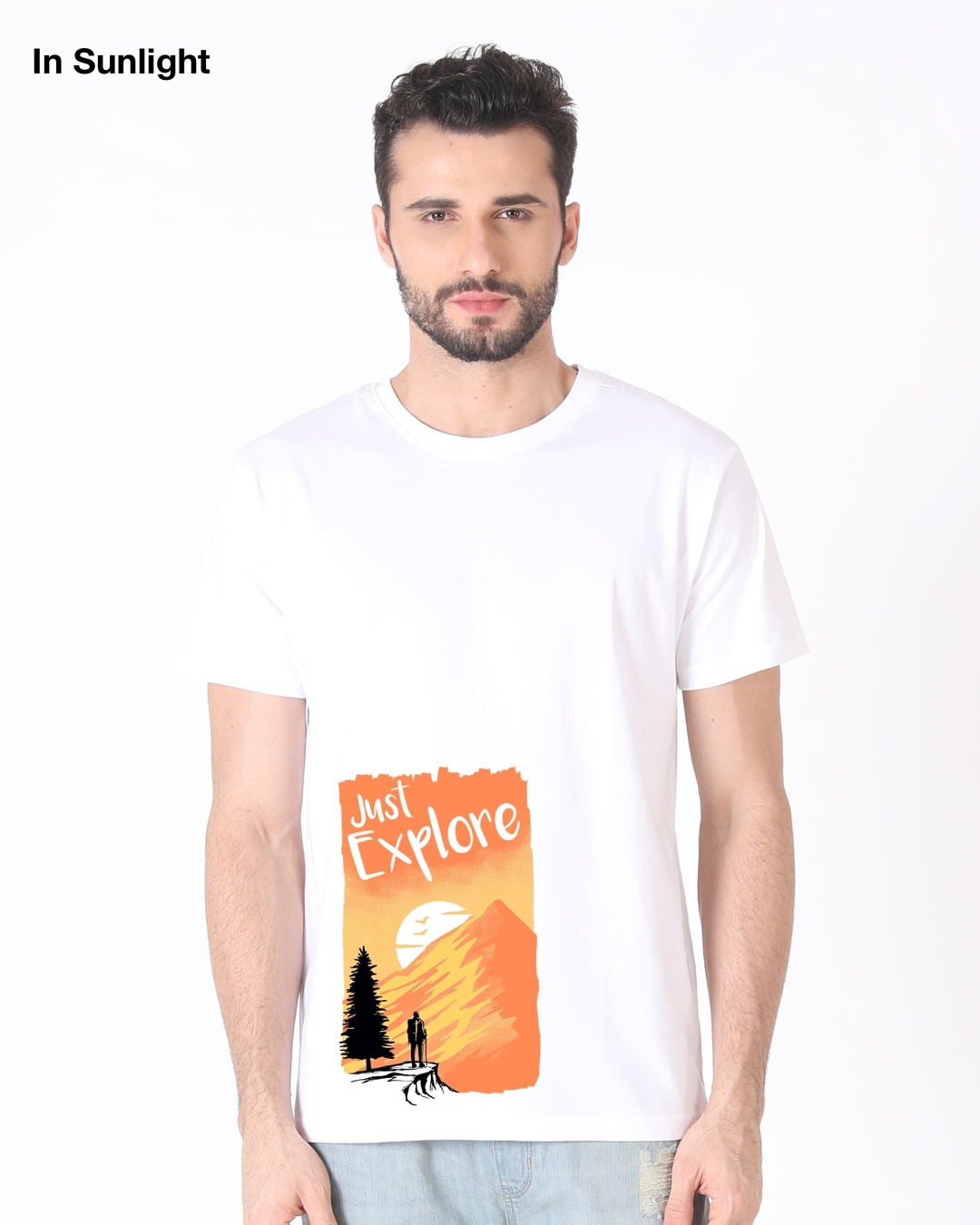 Shop Just Explore Half Sleeve T-Shirt (Sun Active)-Design