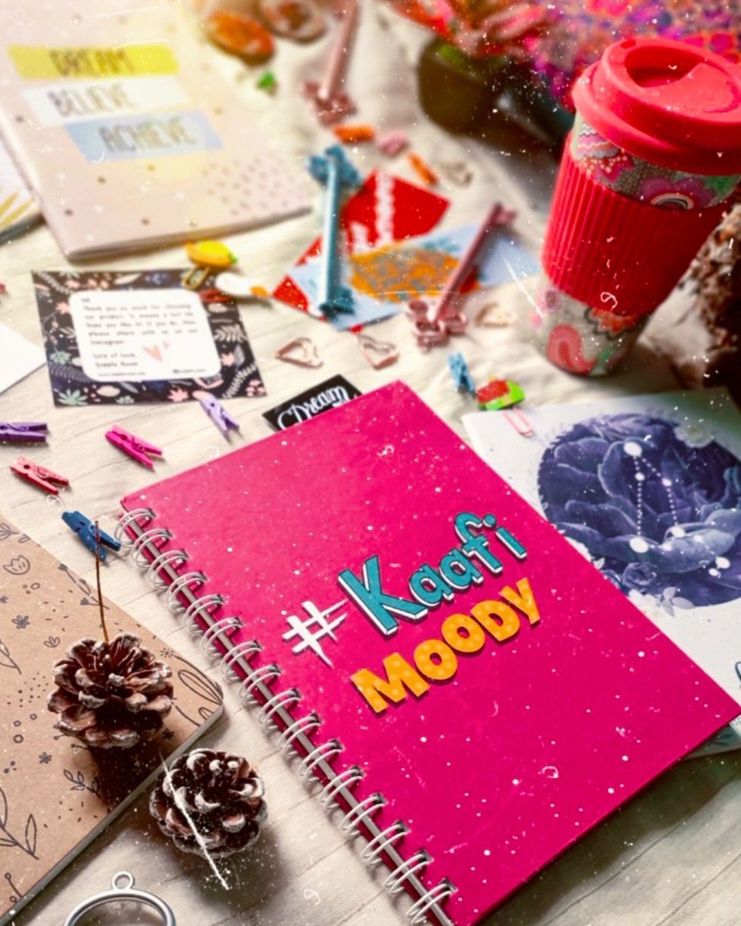 Shop Kaafi Moody Designer Notebook (Hardbound, A5 Size, 144 Pages, Ruled Pages)-Design