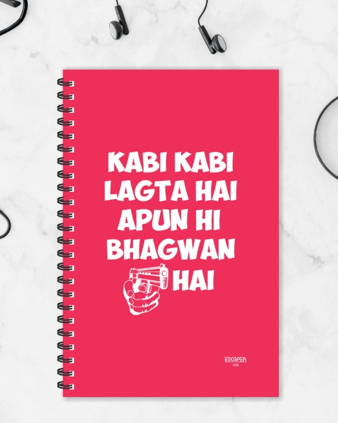 Shop Kabi Kabi Lagta Hai Apun Hi Bhagwan Designer Notebook (Soft Cover, A5 Size, 160 Pages, Ruled Pages)-Front