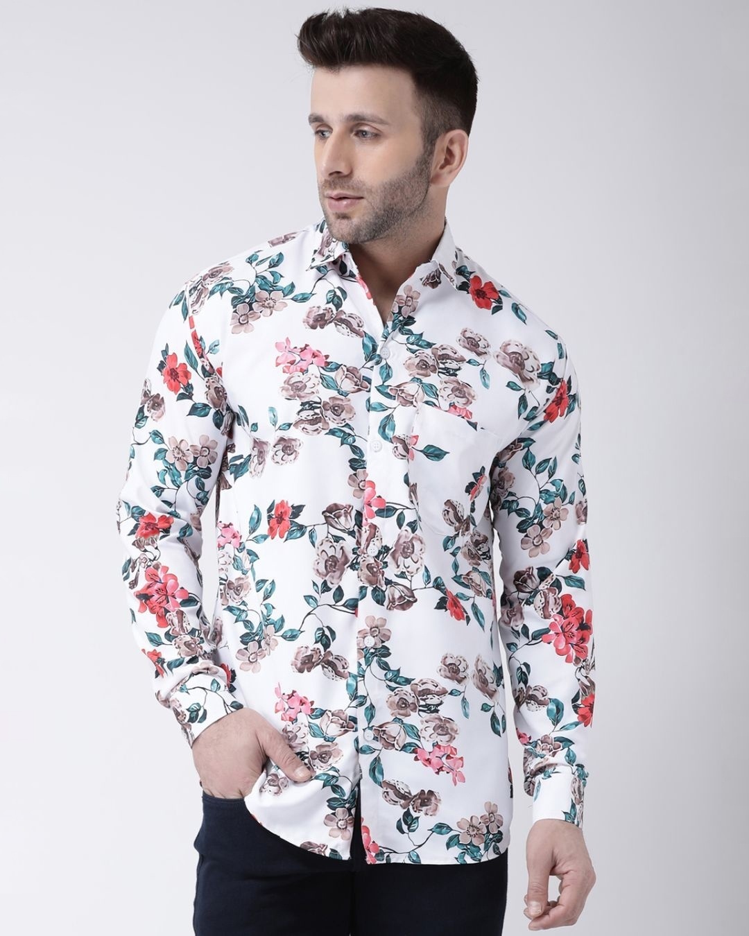 Shop Full Sleevess Cotton Casual Printed Shirt-Front