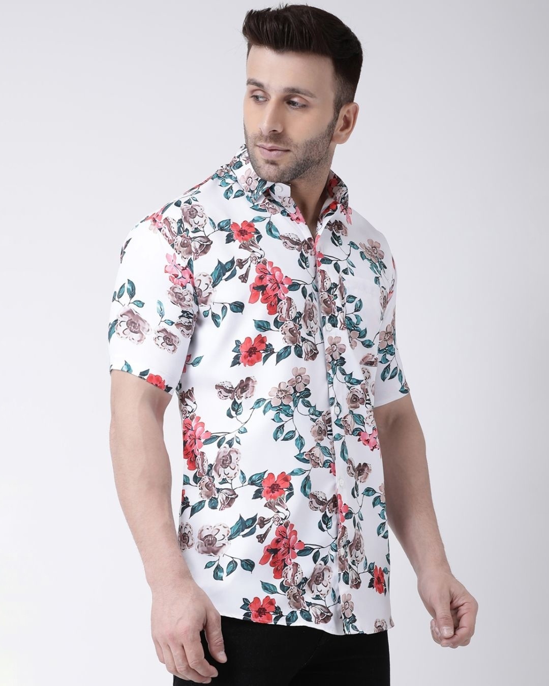 Shop Half Sleevess Cotton Casual Printed Shirt-Full