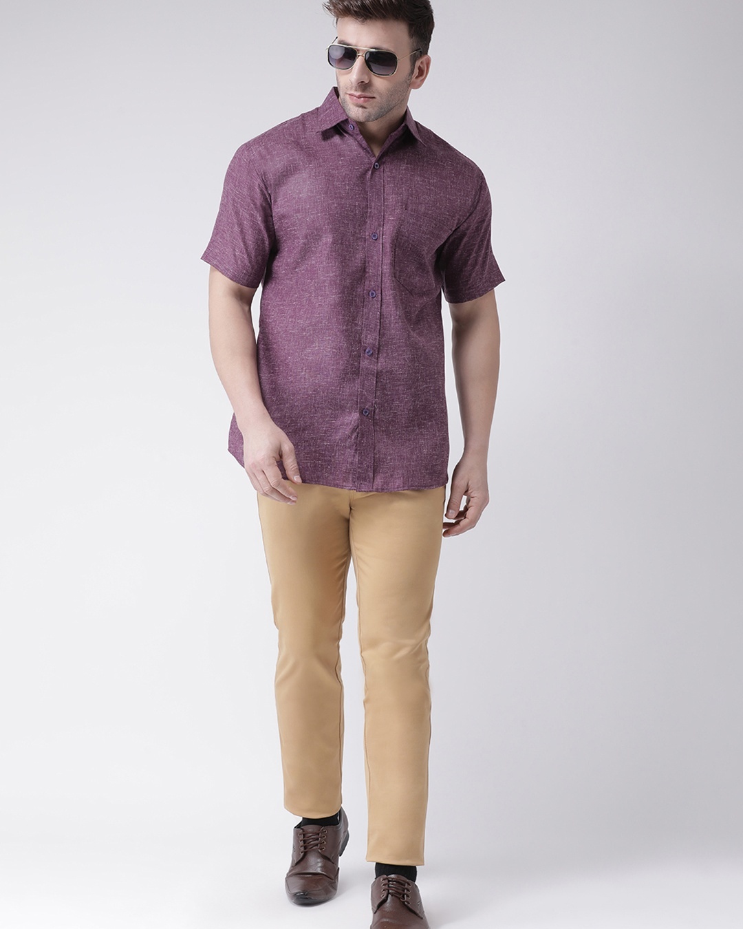 Shop Men's Purple Casual Shirt-Front