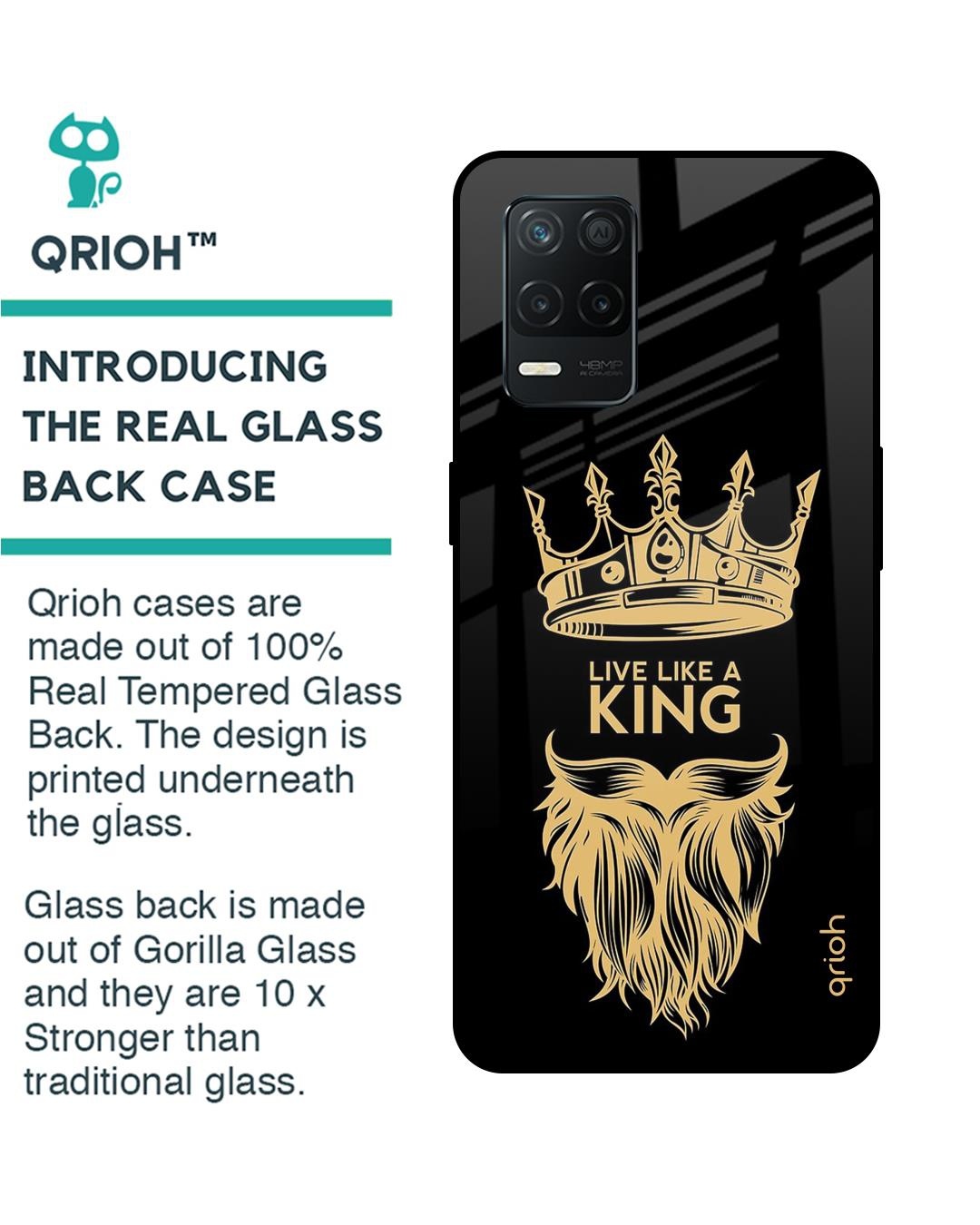 Shop King Life Printed Premium Glass Cover for Realme 8 5G (Shock Proof, Scratch Resistant)-Back
