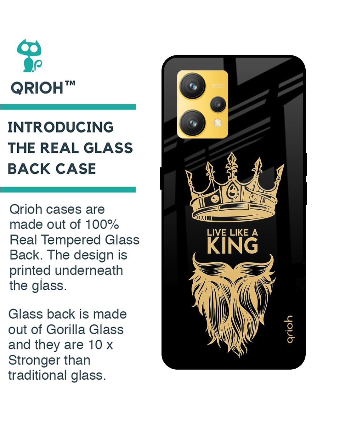 Shop King Life Printed Premium Glass Cover for Realme 9 4G (Shock Proof, Scratch Resistant)-Back