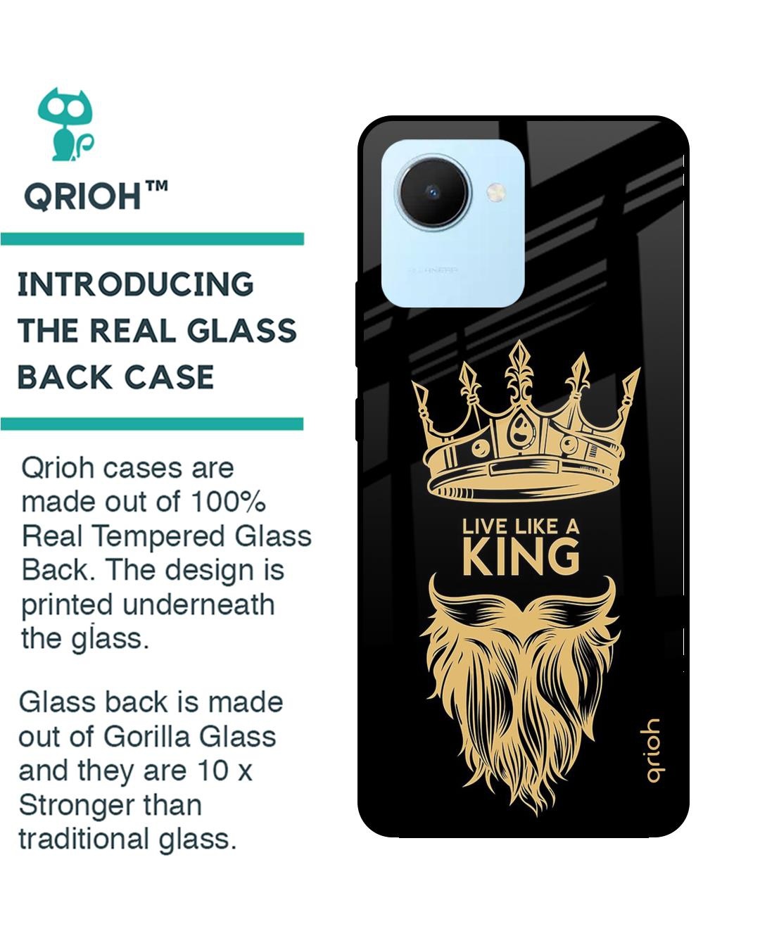 Shop King Life Printed Premium Glass Cover for Realme C30 (Shock Proof, Scratch Resistant)-Back