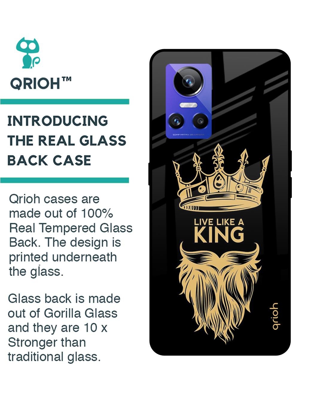 Shop King Life Printed Premium Glass Cover for Realme GT Neo 3 (Shock Proof, Scratch Resistant)-Back