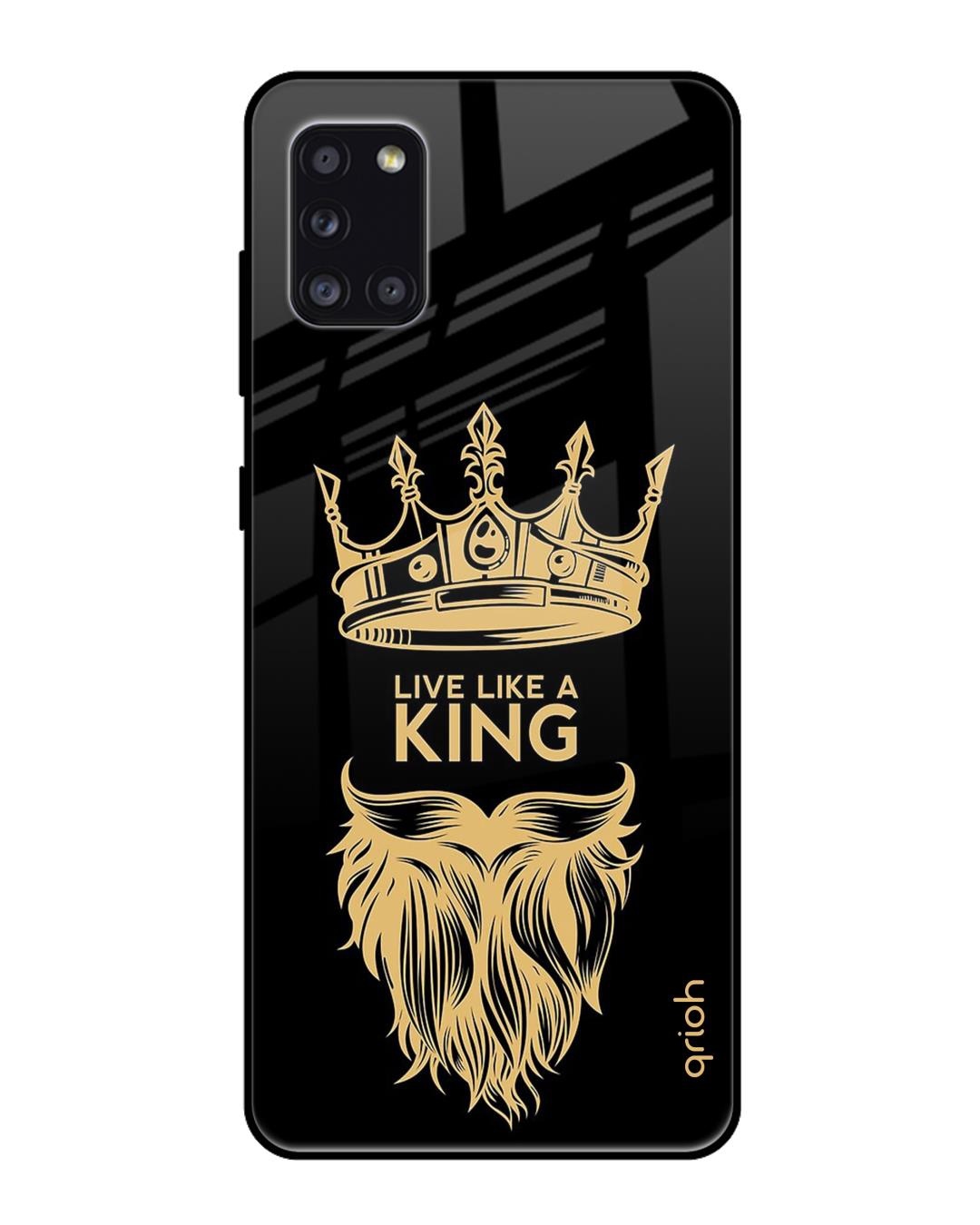 Shop King Life Printed Premium Glass Cover For Samsung Galaxy A31(Impact Resistant, Matte Finish)-Back