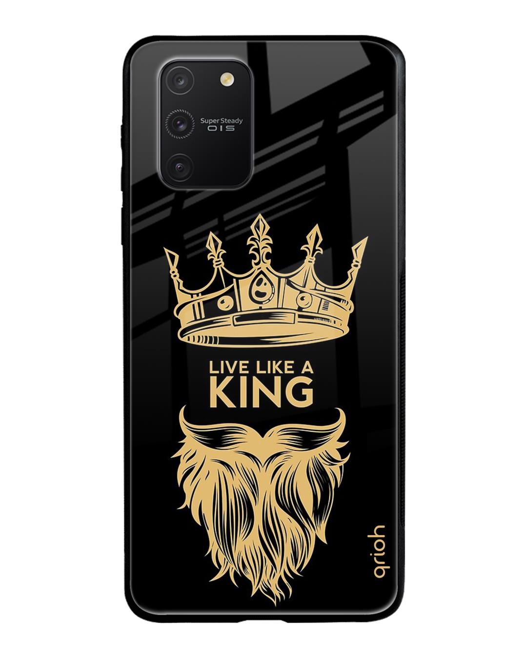 Shop King Life Printed Premium Glass Cover For Samsung Galaxy S10 lite(Impact Resistant, Matte Finish)-Front