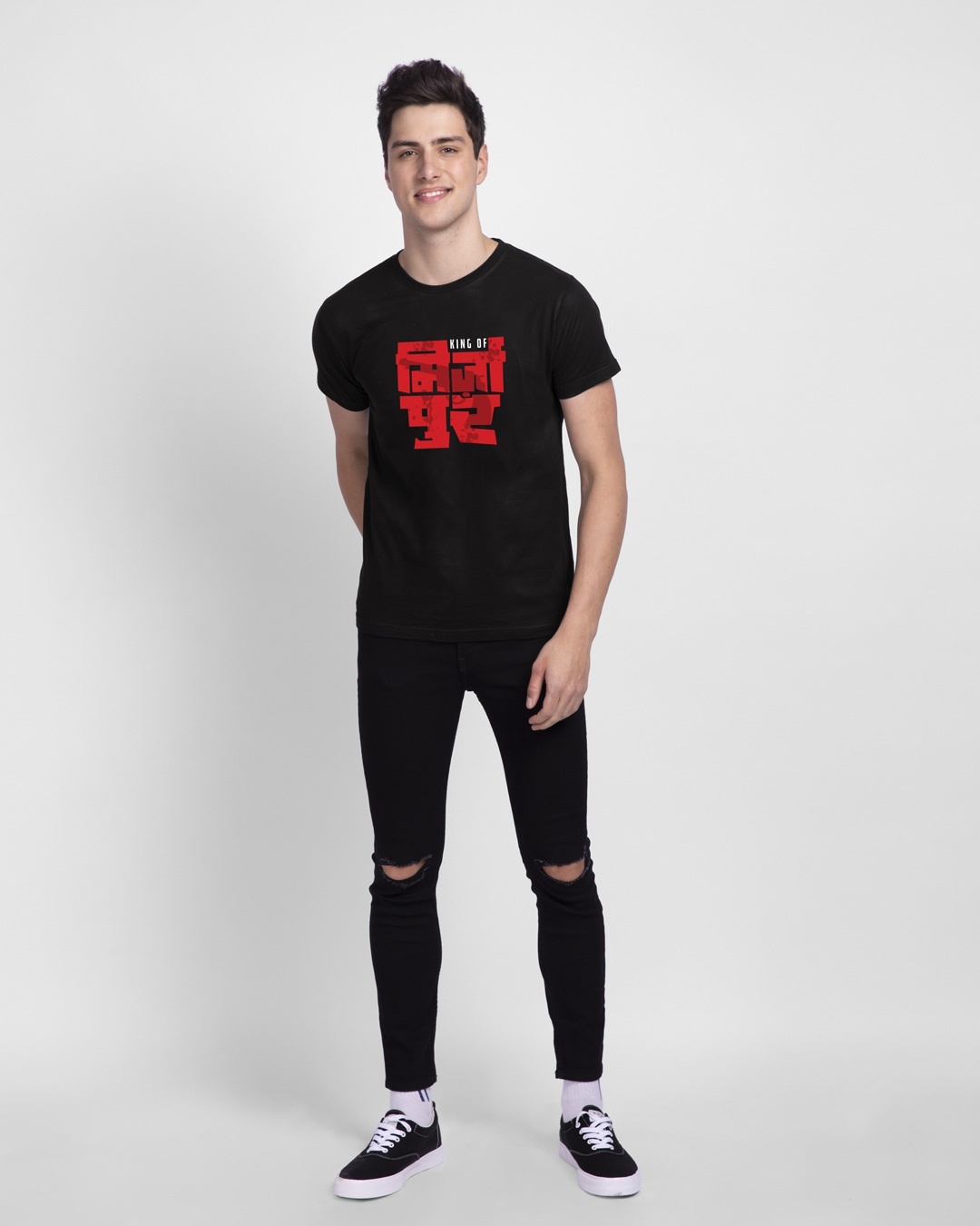 Shop King Of MRZPR Half Sleeve T-Shirt Black-Full
