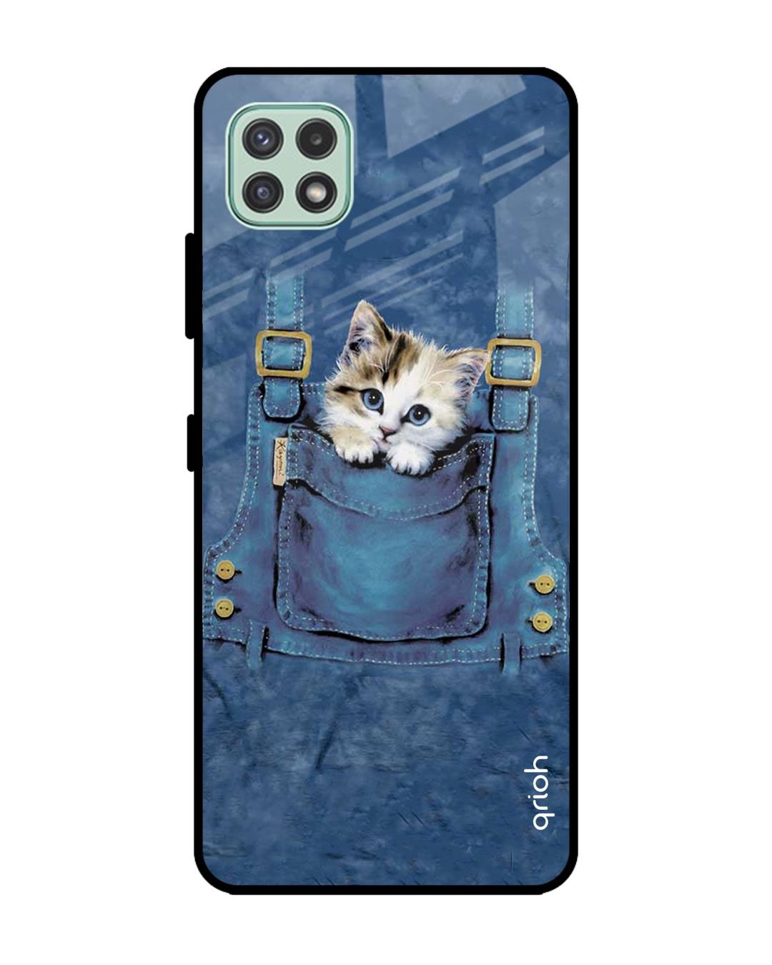 Shop Kitty In Pocket Printed Premium Glass Cover For  A22 5G(Impact Resistant-Front