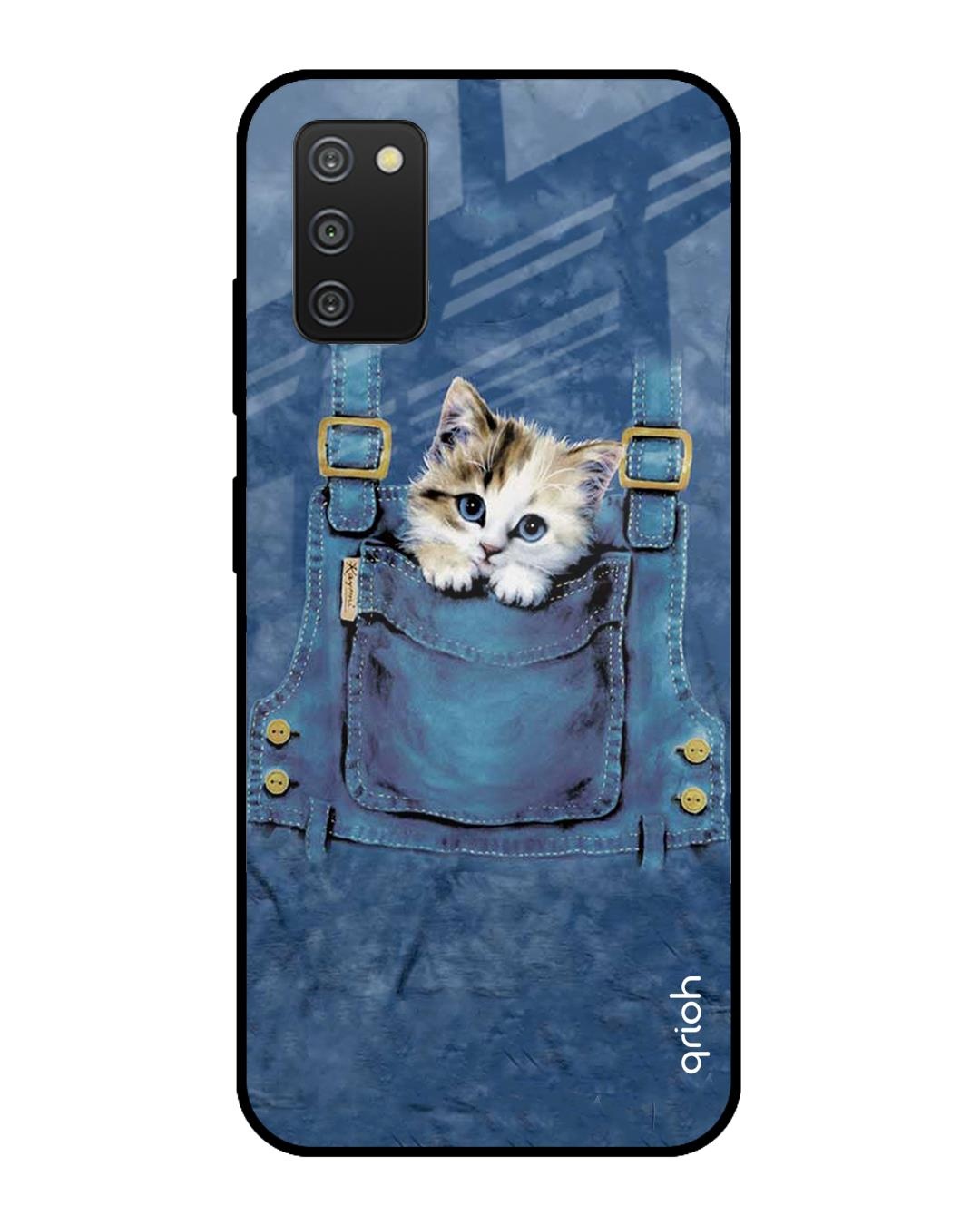 Shop Kitty In Pocket Printed Premium Glass Cover For  A30s(Impact Resistant, Matte Finish)-Front