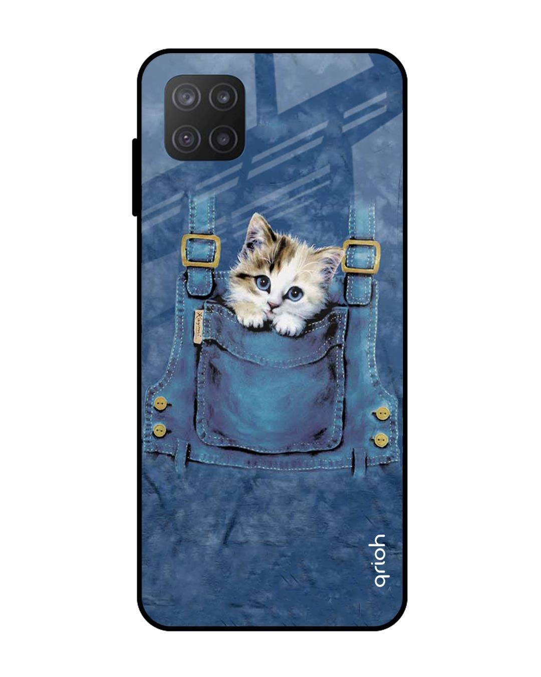Shop Kitty In Pocket Printed Premium Glass Cover For  M12(Impact Resistant, Matte Finish)-Front