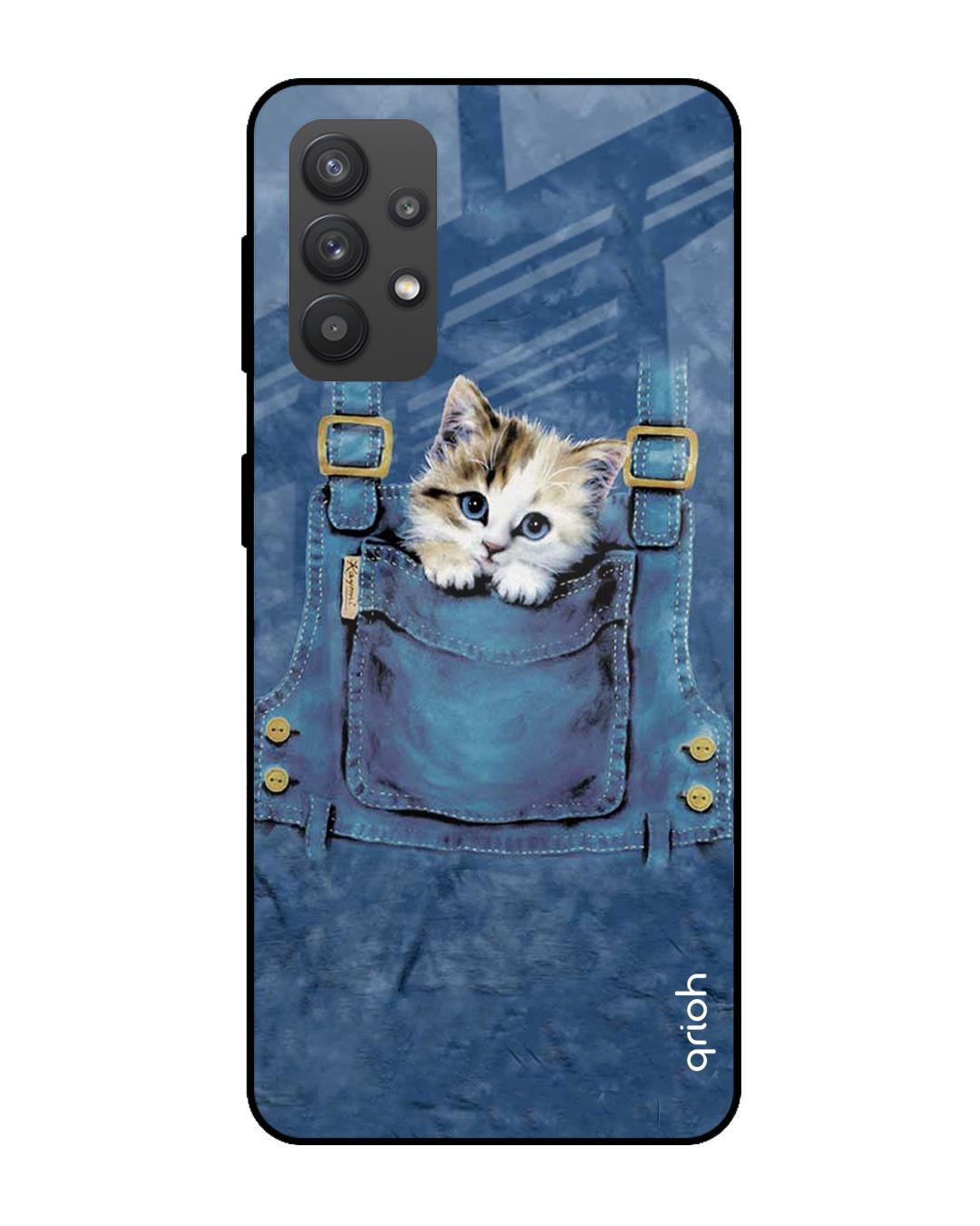 Shop Kitty In Pocket Printed Premium Glass Cover For  M32 5G(Impact Resistant-Front