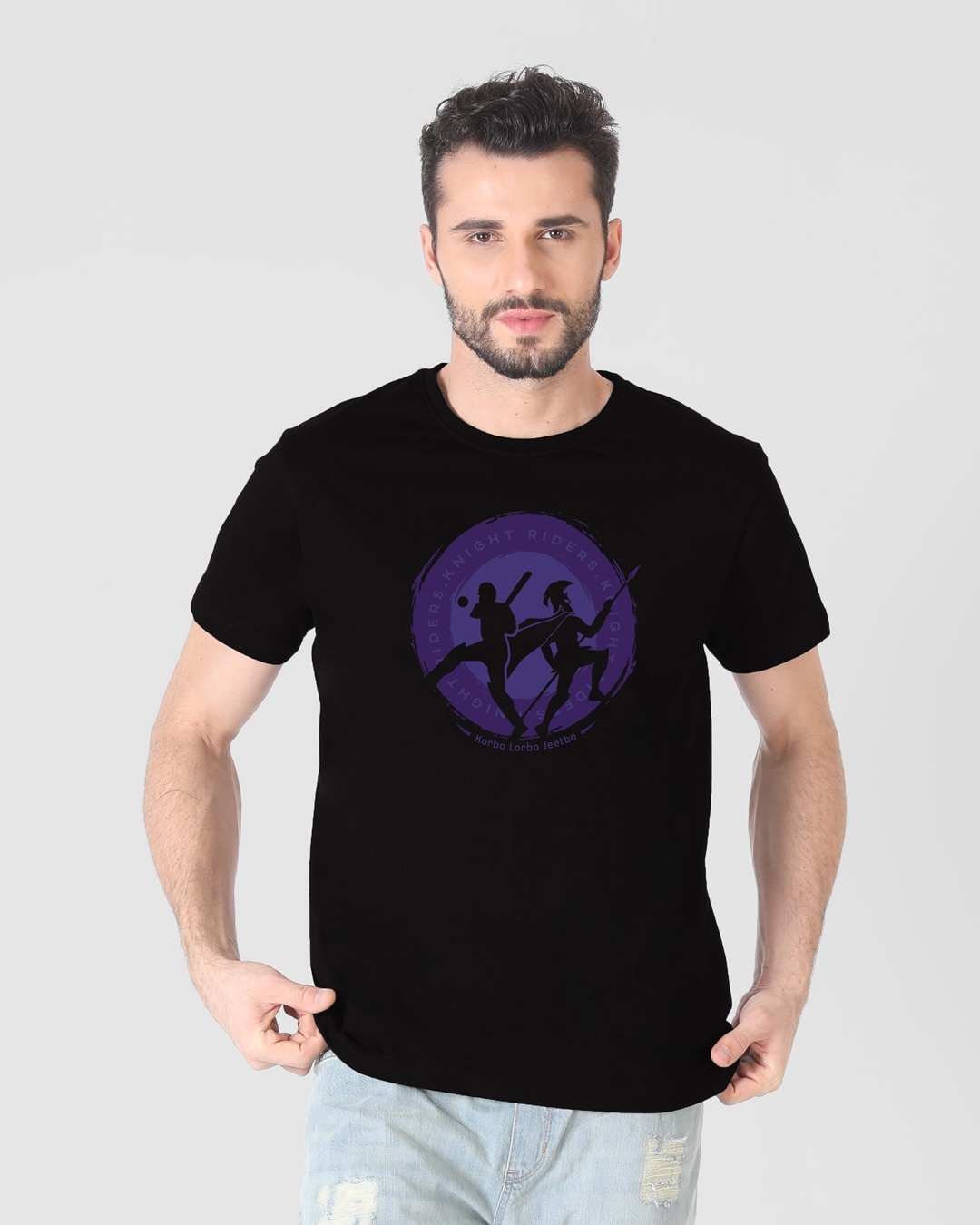 Shop Knight Riders Sigil Half Sleeve T-Shirt-Front