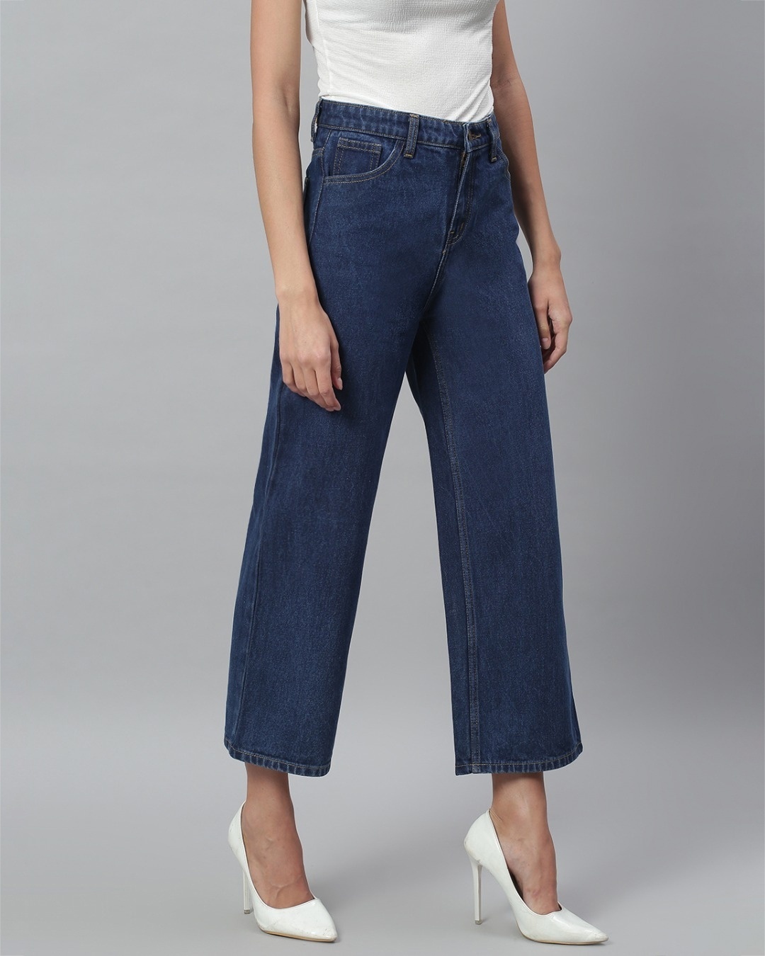 Shop Women's Blue Mid Rise Jeans-Design
