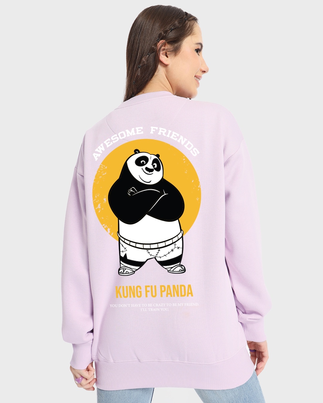 Buy Womens Purple Kung Fu Panda Graphic Printed Oversized Sweatshirt For Women Purple Online At 