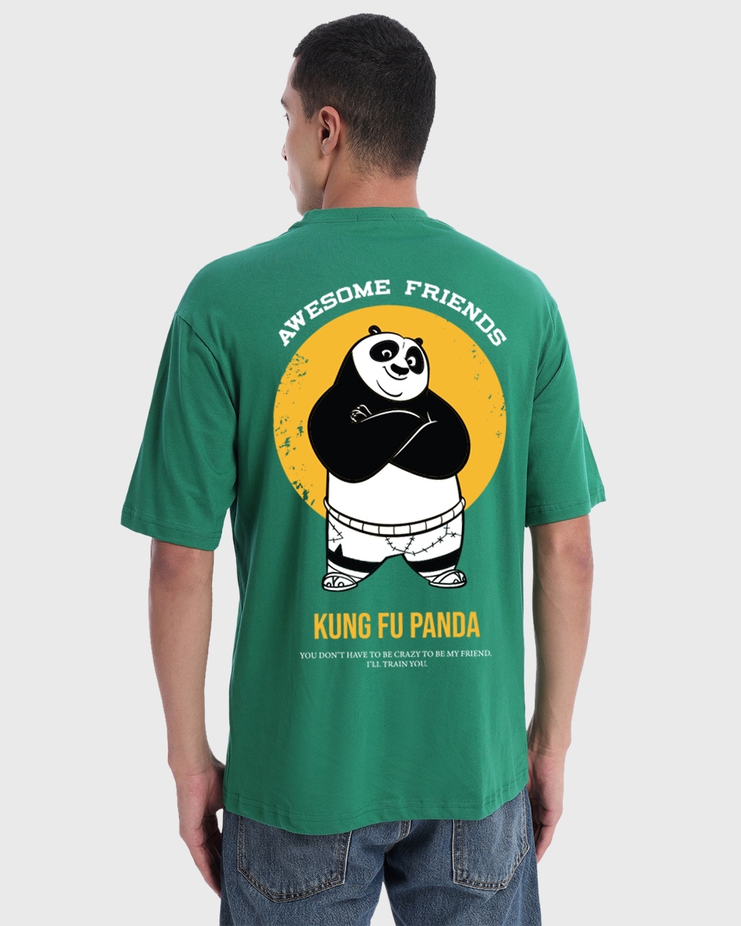 Buy Mens Green Kung Fu Panda Graphic Printed Oversized T Shirt For Men Green Online At Bewakoof 