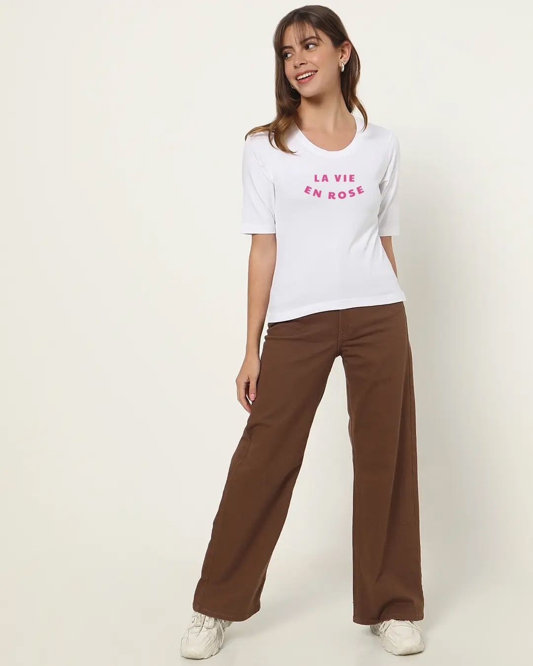 Shop La Vie En Rose Elbow Sleeve T-shirt-Design