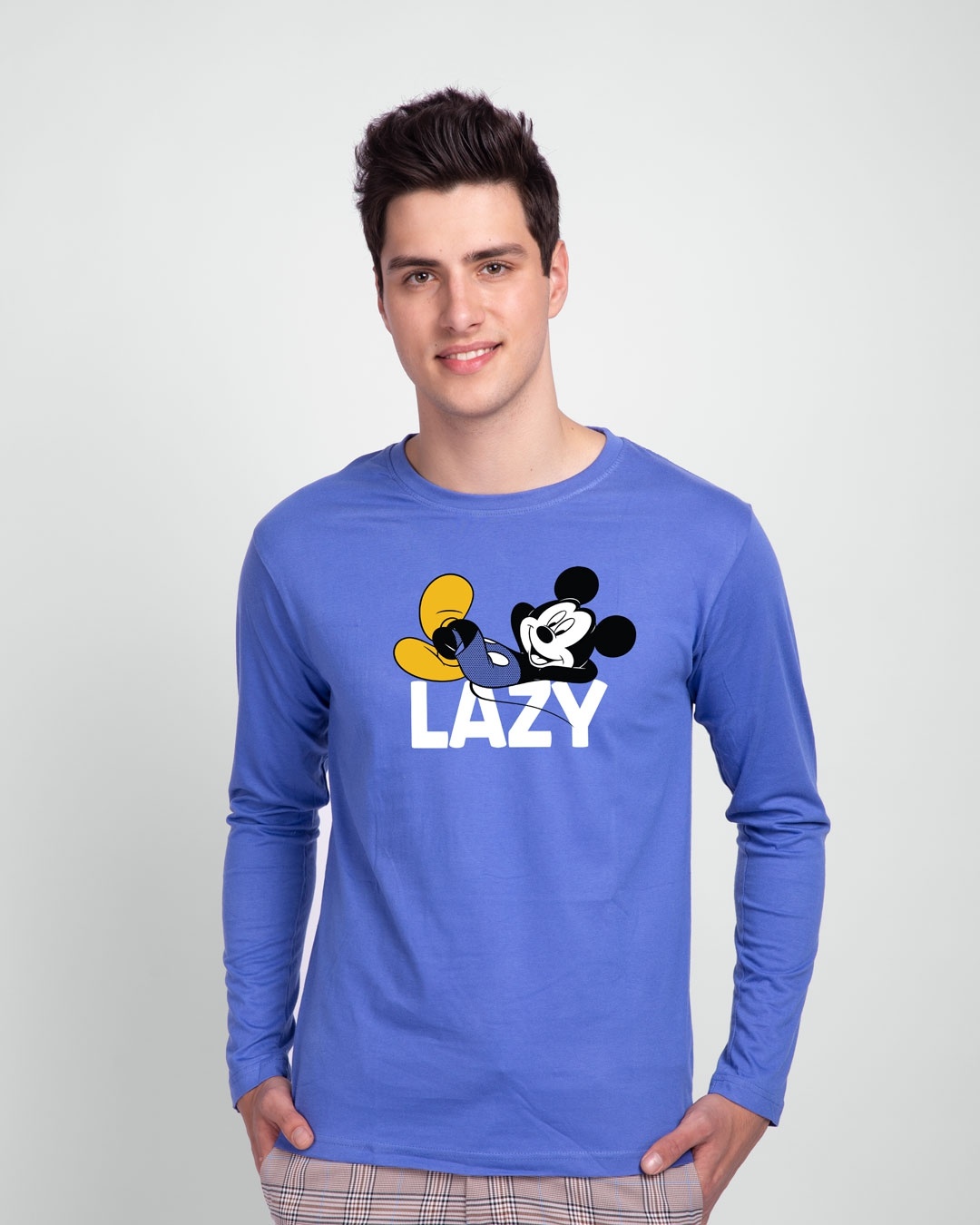 Shop Lazy Mickey Full Sleeve T-Shirt (DL)-Front