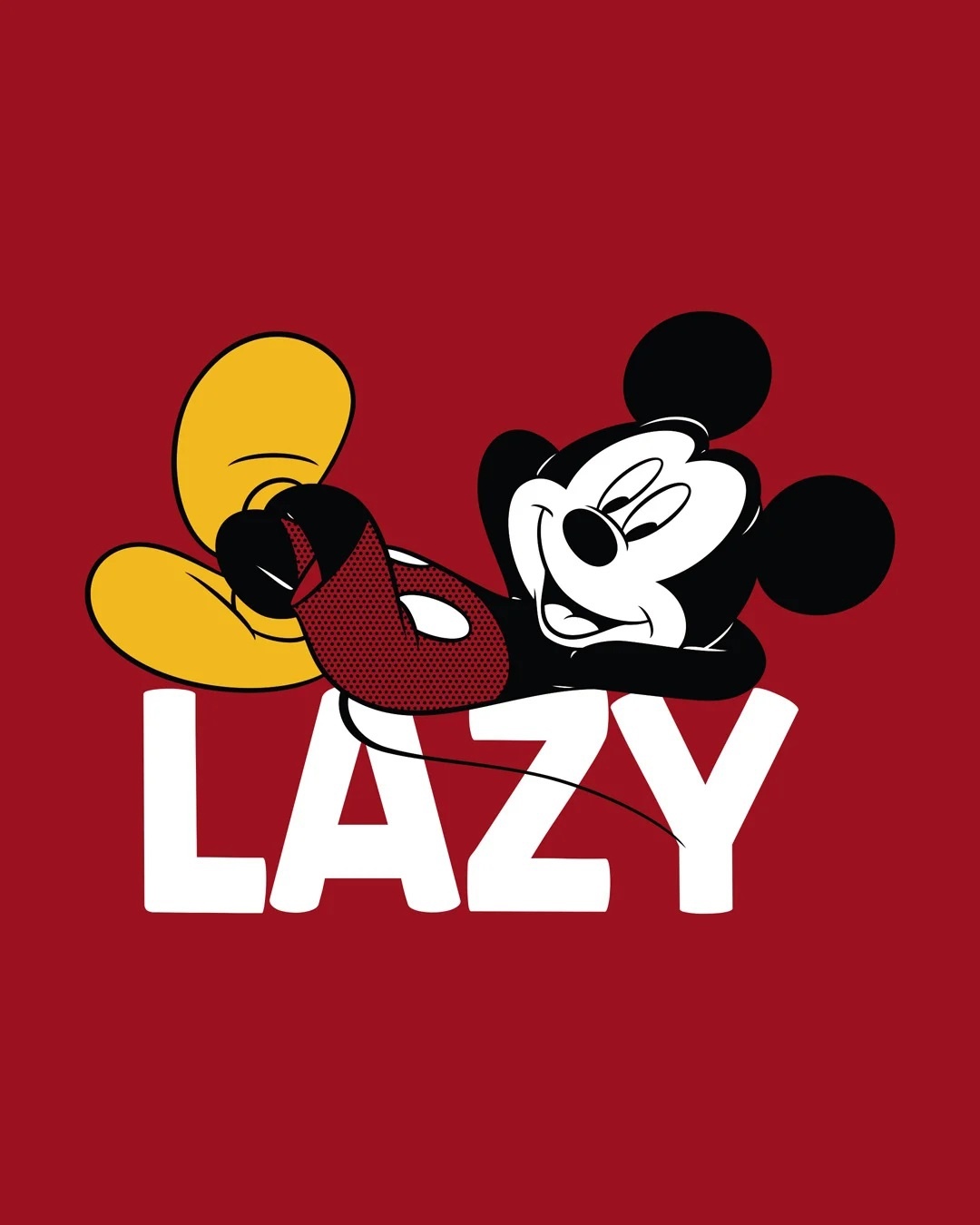 Shop Lazy Mickey Half Sleeve T-Shirt