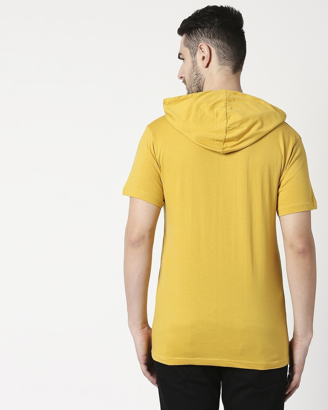 Shop Lemon Curry Half Sleeve Hoodie T-Shirt-Full