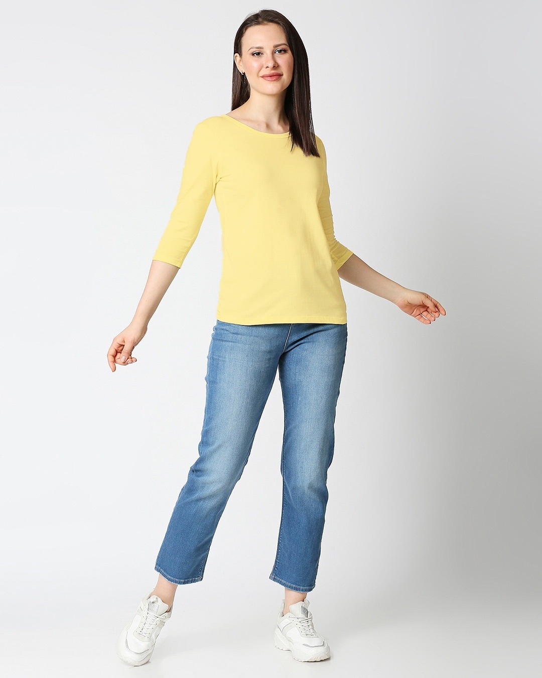 Shop Lemon Drop 3/4 Sleeve Slim Fit T-Shirts-Design