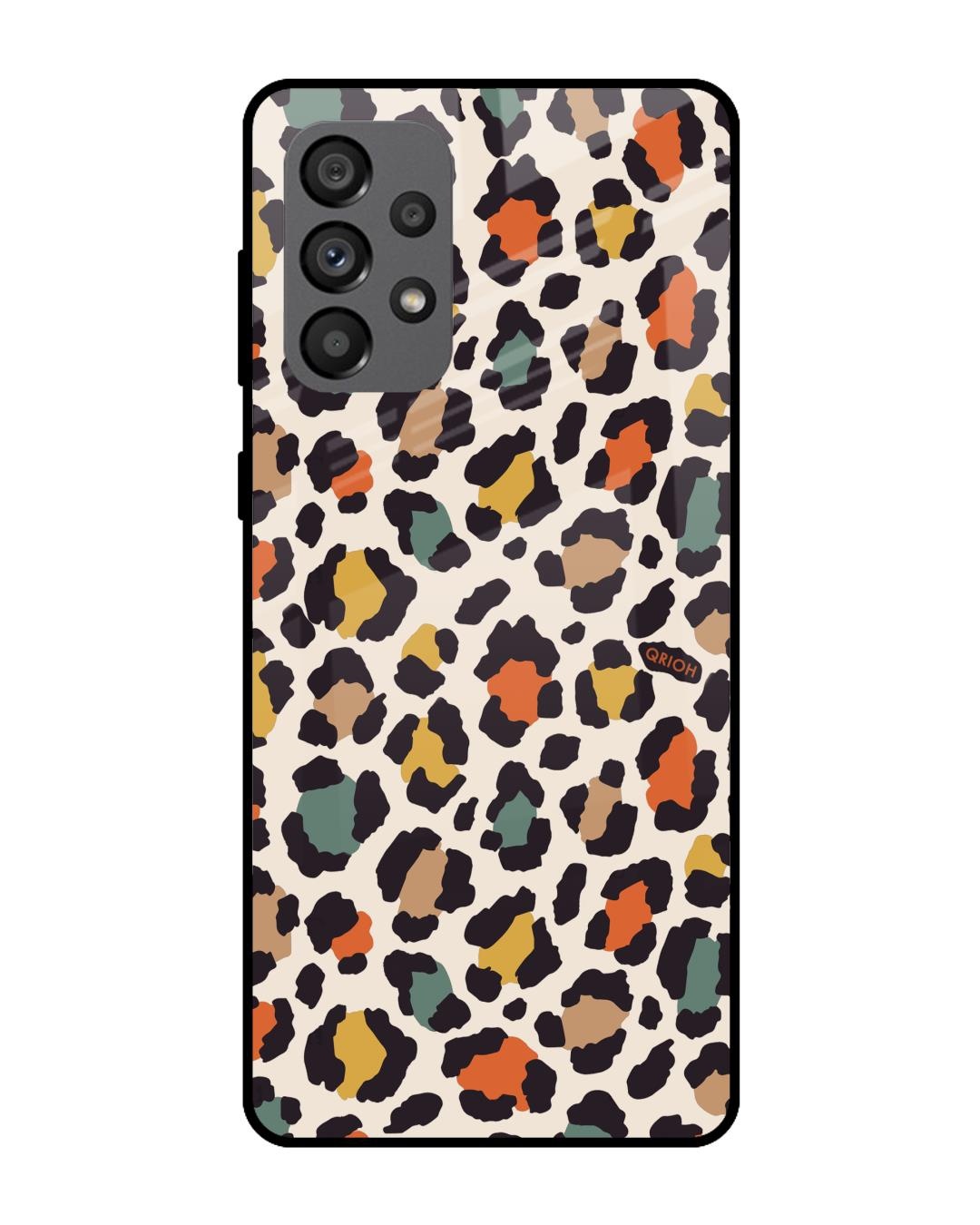 Shop Leopard Printed Premium Glass Cover For  A73 5G(Impact Resistant, Matte Finish)-Front