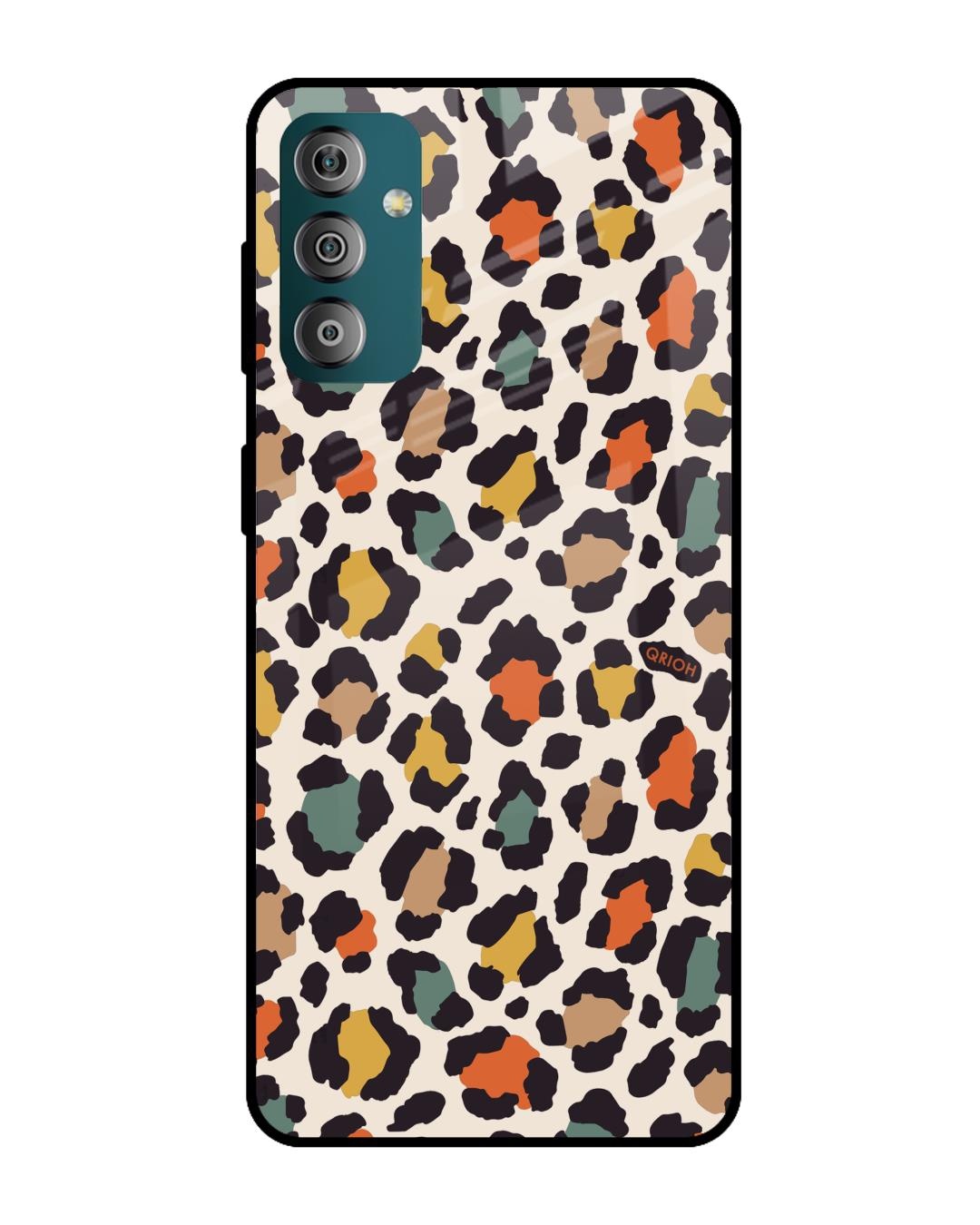 Shop Leopard Printed Premium Glass Cover For  F23 5G(Impact Resistant, Matte Finish)-Back