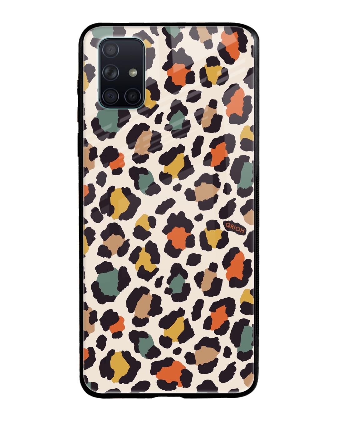 Shop Leopard Printed Premium Glass Cover For Samsung Galaxy A51(Impact Resistant, Matte Finish)-Back
