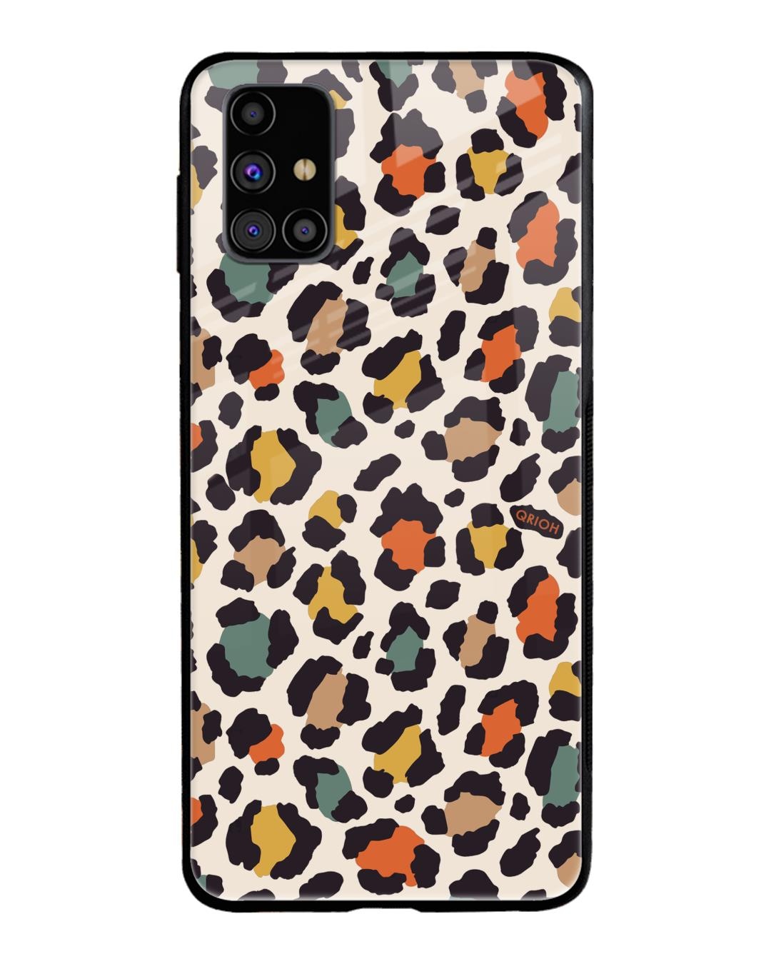 Shop Leopard Printed Premium Glass Cover For Samsung Galaxy M31s(Impact Resistant, Matte Finish)-Back