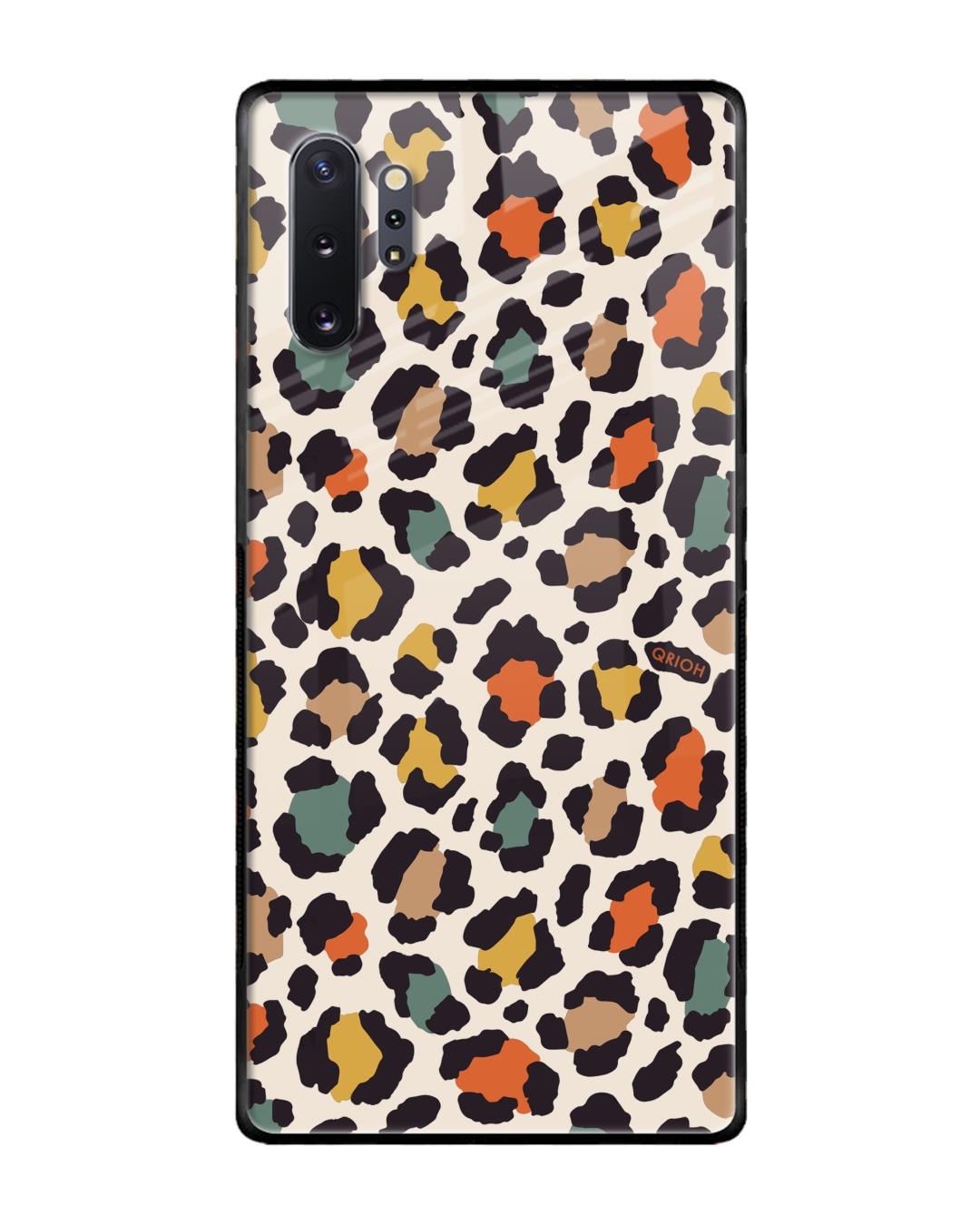 Shop Leopard Printed Premium Glass Cover For Samsung Galaxy Note 10 Plus(Impact Resistant, Matte Finish)-Front