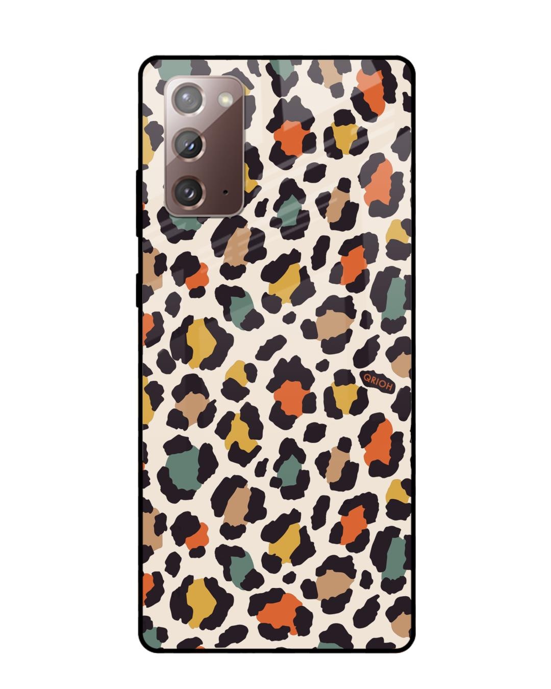 Shop Leopard Printed Premium Glass Cover For Samsung Galaxy Note 20(Impact Resistant, Matte Finish)-Front