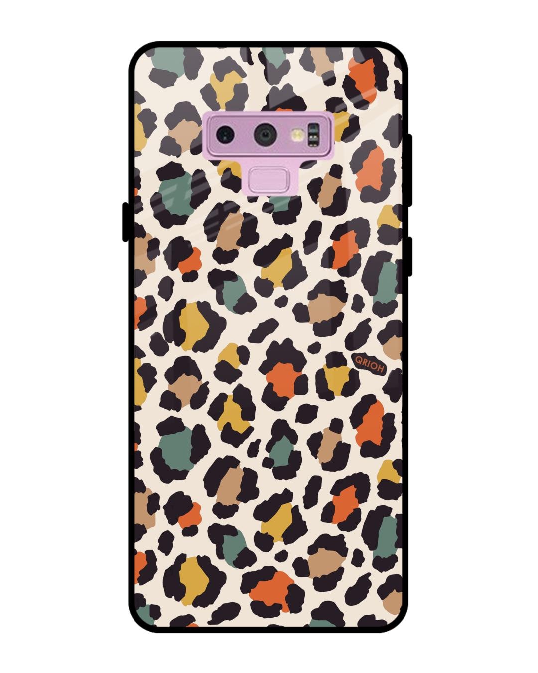 Shop Leopard Printed Premium Glass Cover For Samsung Galaxy Note 9(Impact Resistant, Matte Finish)-Back