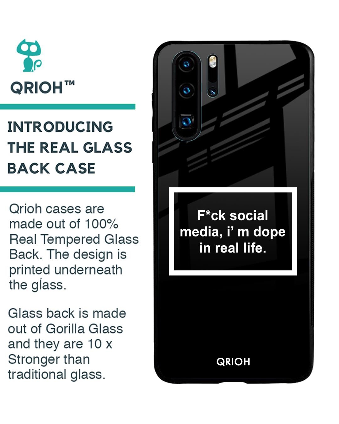 Shop Life Typography Premium Glass Cover For Huawei P30 Pro (Impact Resistant, Matte Finish)-Back