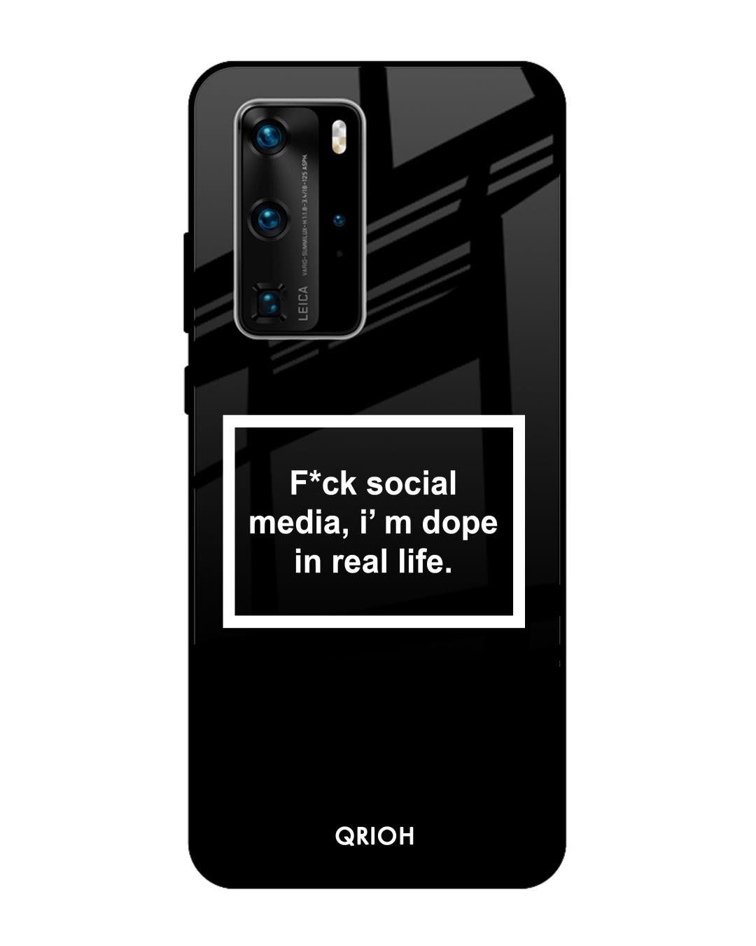 Shop Life Typography Premium Glass Cover For Huawei P40 Pro (Impact Resistant, Matte Finish)-Front