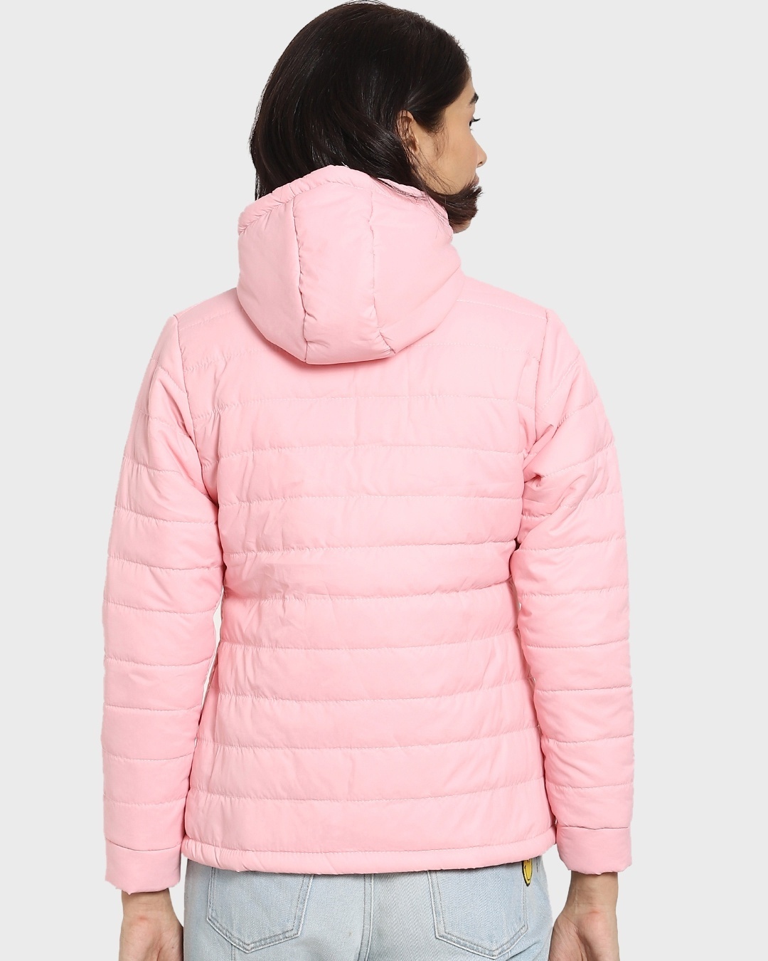 Shop Light Pink Basic Puffer Jacket-Full