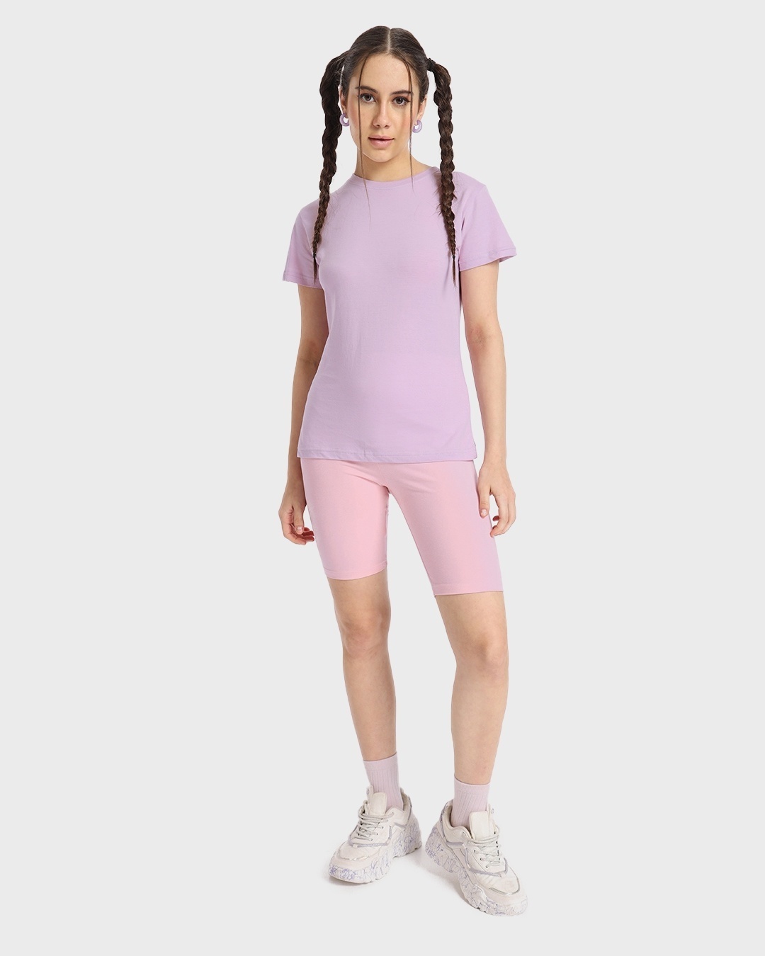 Shop Lilac Bloom Half Sleeve T-Shirt-Full
