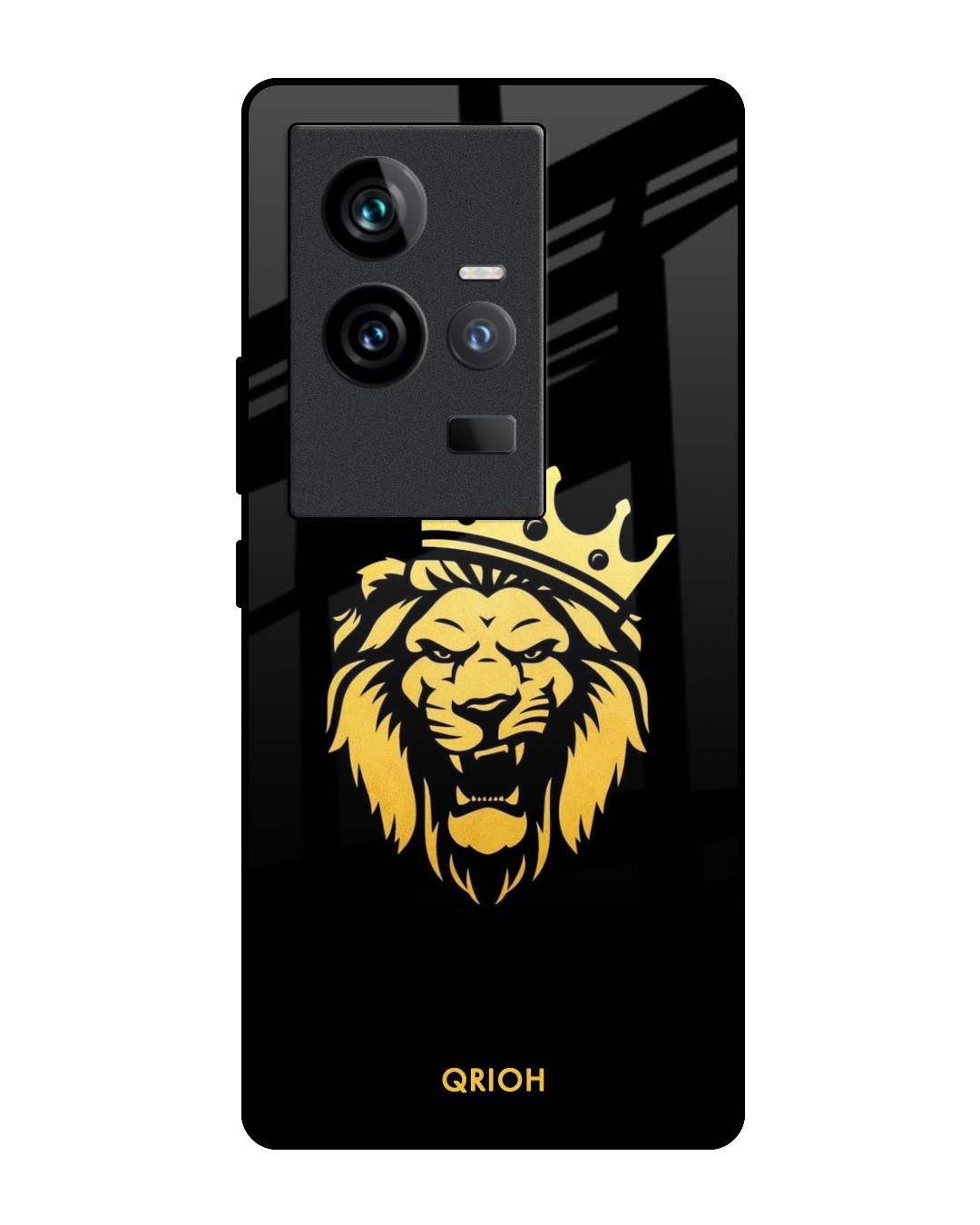 Shop Lion The King Printed Premium Glass Case for Vivo iQOO 11 (Shock Proof,Scratch Resistant)-Front