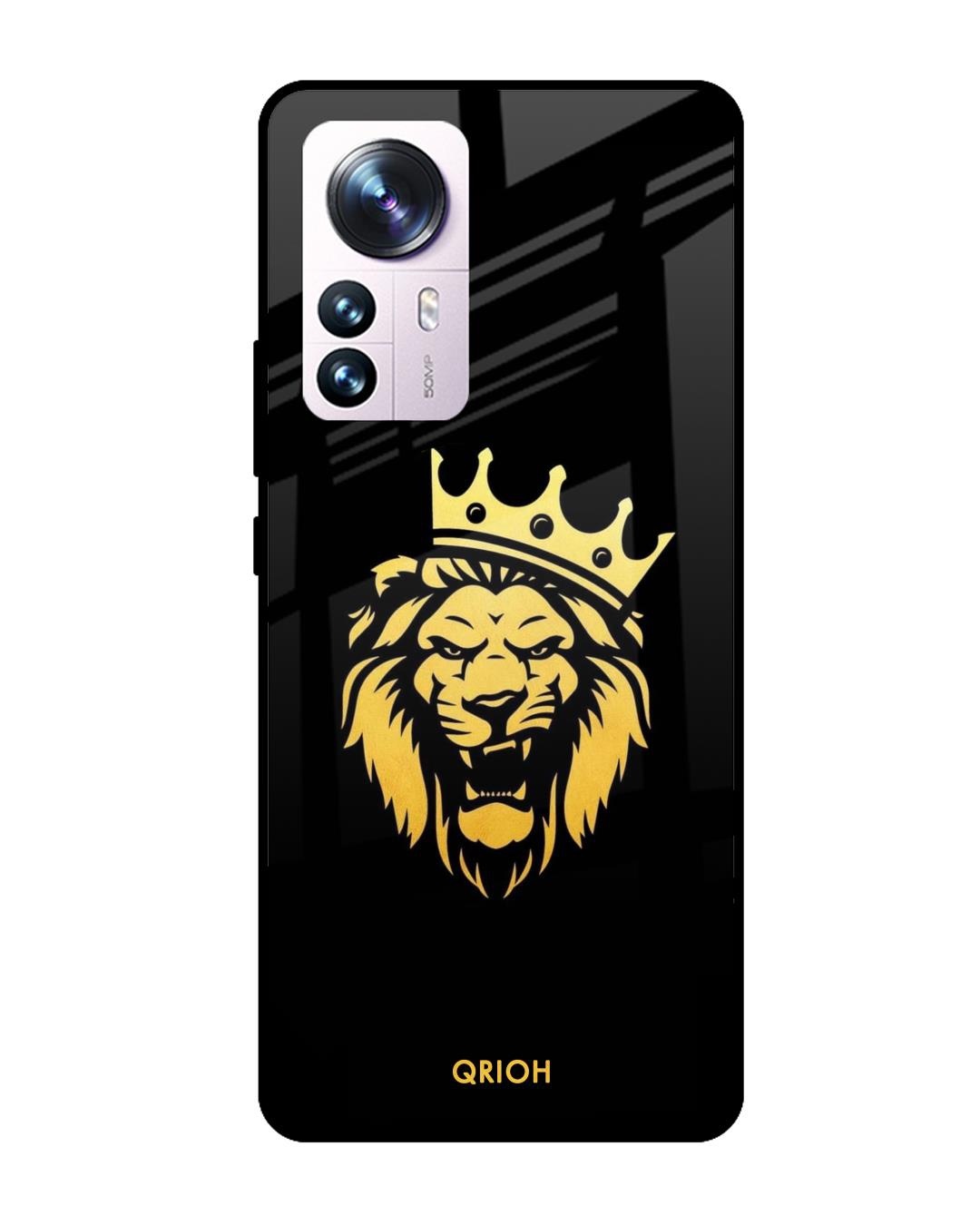 Shop Lion The King Printed Premium Glass Cover For Mi 12 Pro 5G (Impact Resistant, Matte Finish)-Front